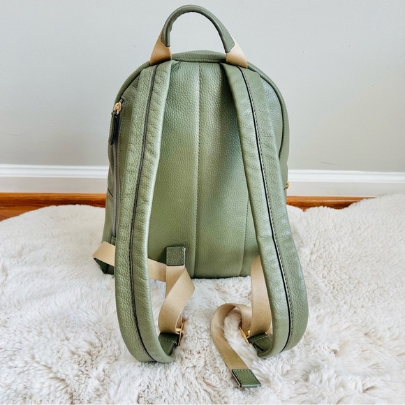 Michael Kors Army Green Leather Backpack with golden chain - Picture 2 of 10